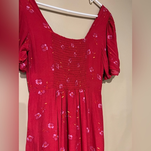 Z Supply Mavis Hot Pink/Ref Floral Modi Dress Size Médium Front Cut Out - Picture 6 of 11